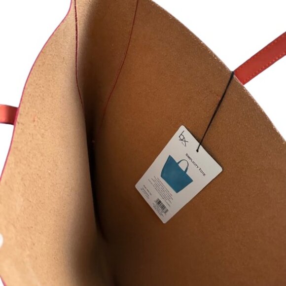 Buxton Women's Original Orange & Tan Simplicity Tote Leather Shoulder Hand Bag - Picture 4 of 15